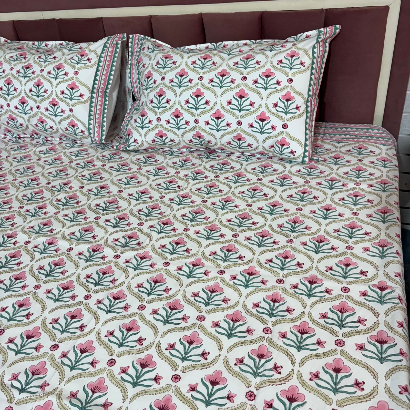 Handblock Premium Cotton Bedsheet Set
