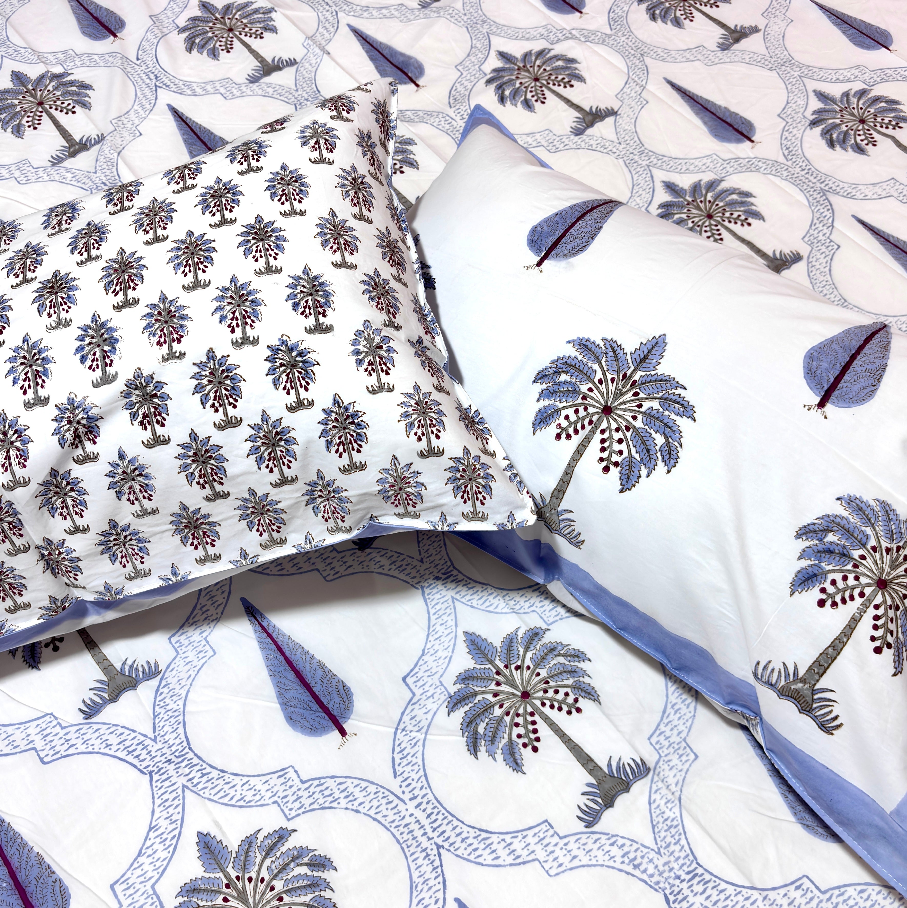 Plam jal handblock printed cotton bedsheet king size