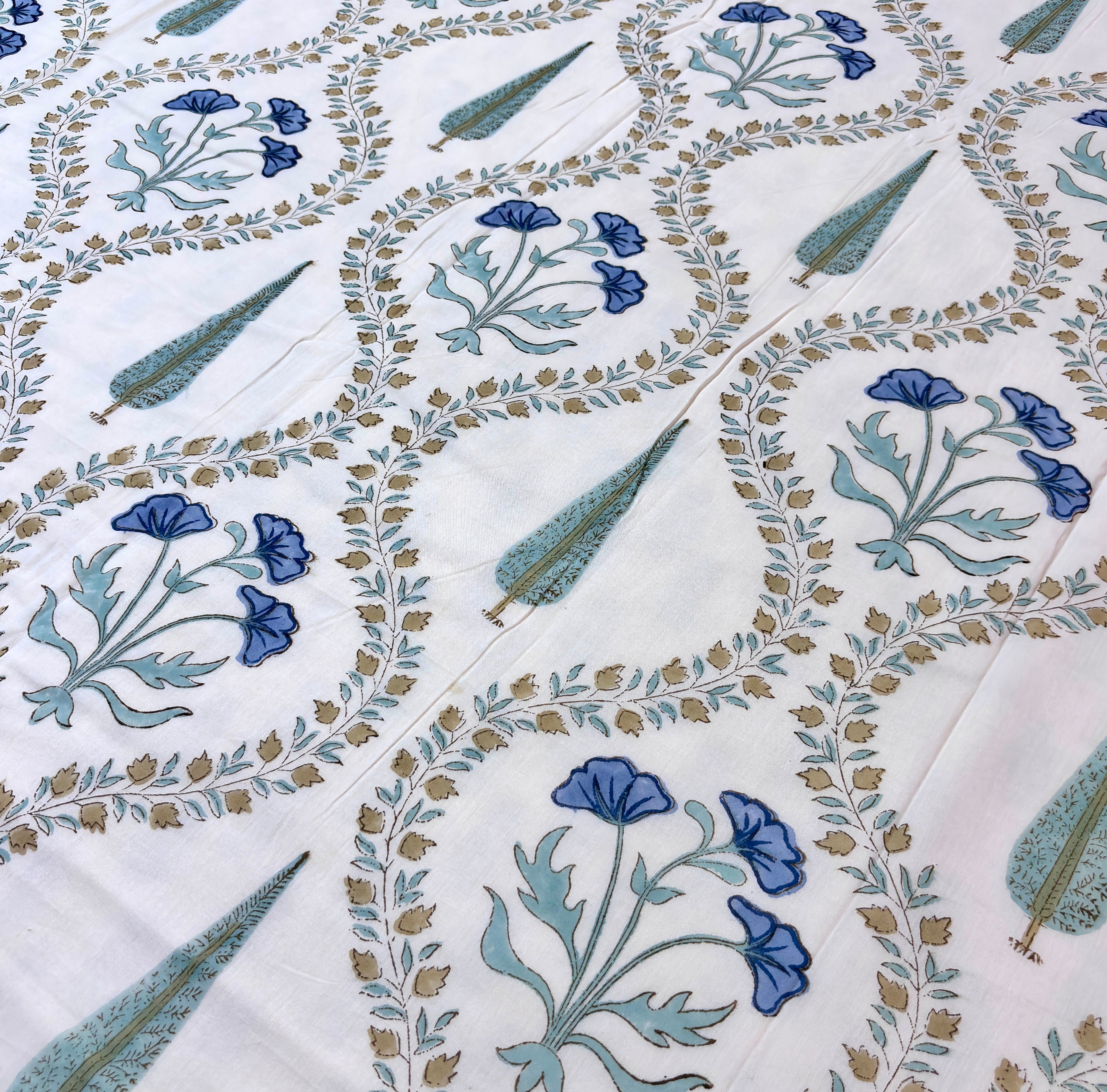 Hand Block Printed Cotton Dohar | Reversible Lightweight Summer Blanket | Soft Jaipuri Dohar | King & Queen Size