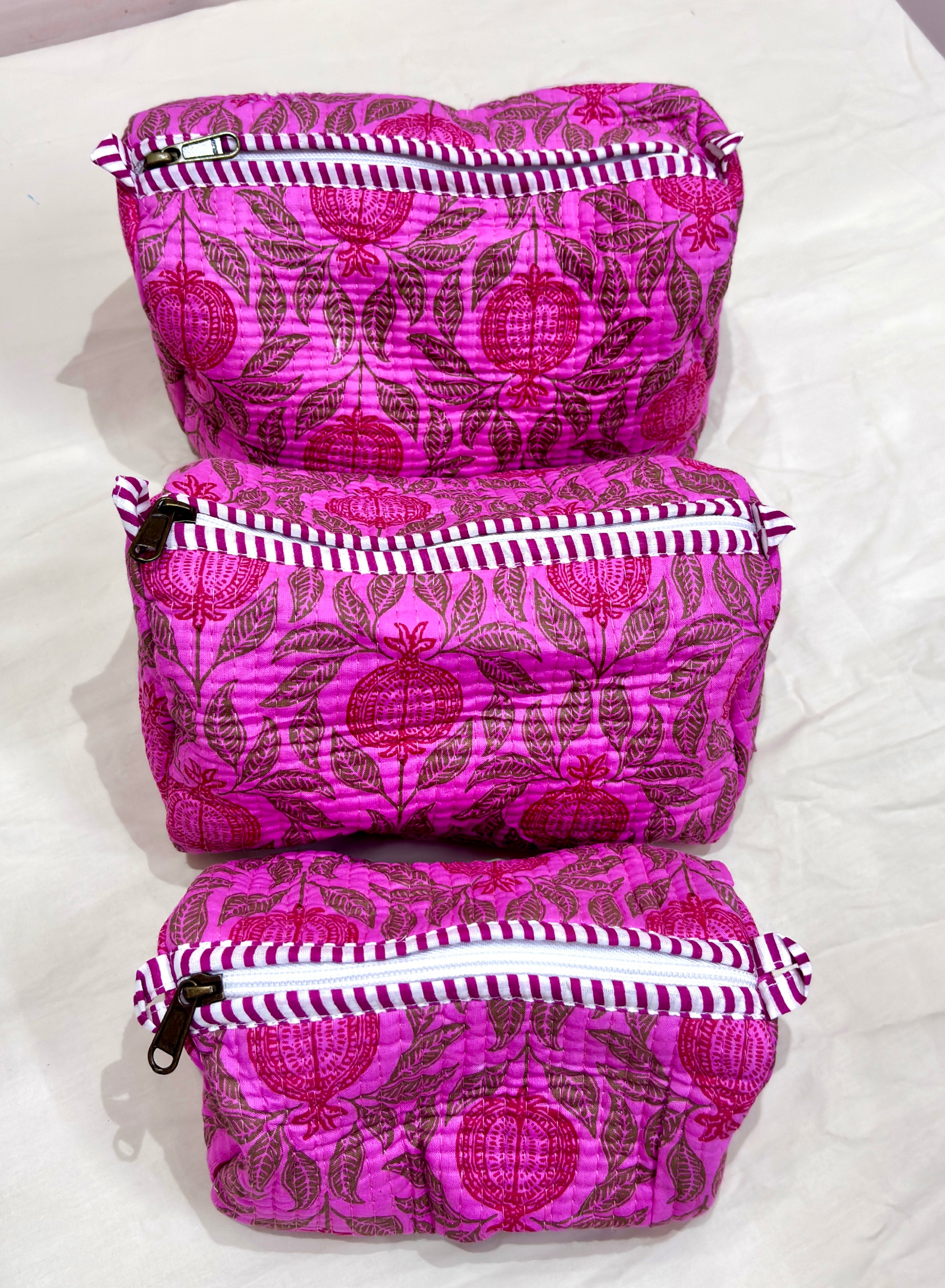 # Pink Floral Print Tote Bag | Pink Cotton Hand Block Printed Reusable Shopping Bag | Handmade Fabric Tote Bag